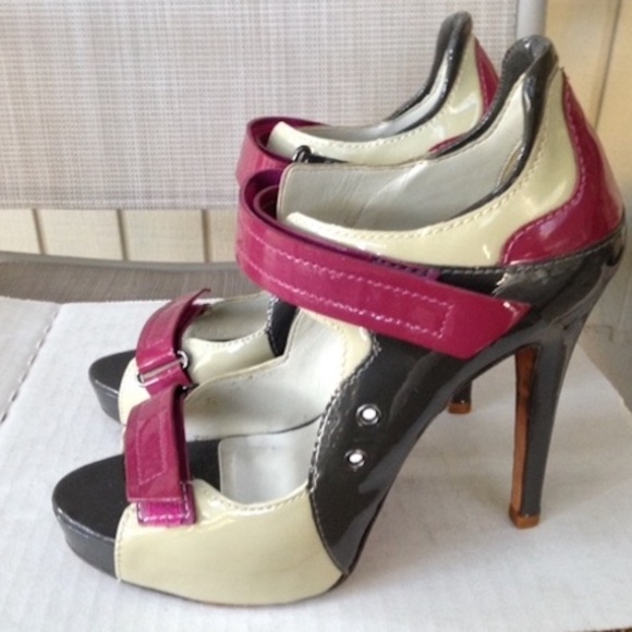 ALDO Gray Pink Patent Heels Platform - Picture 2 of 8